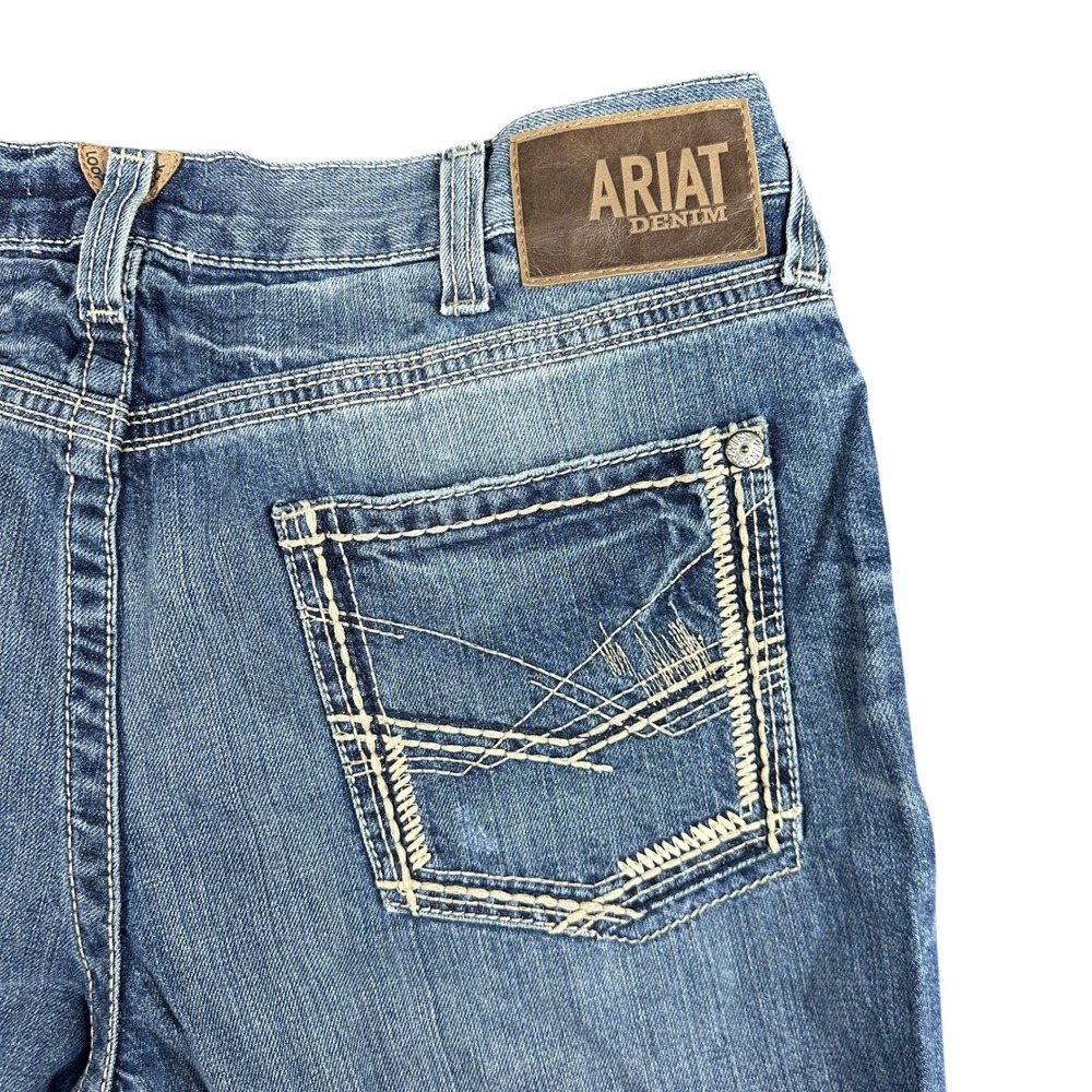 Ariat M5 Gambler Ridgeline Straight Leg Western Cowboy Jeans Mens 36x32 Blue